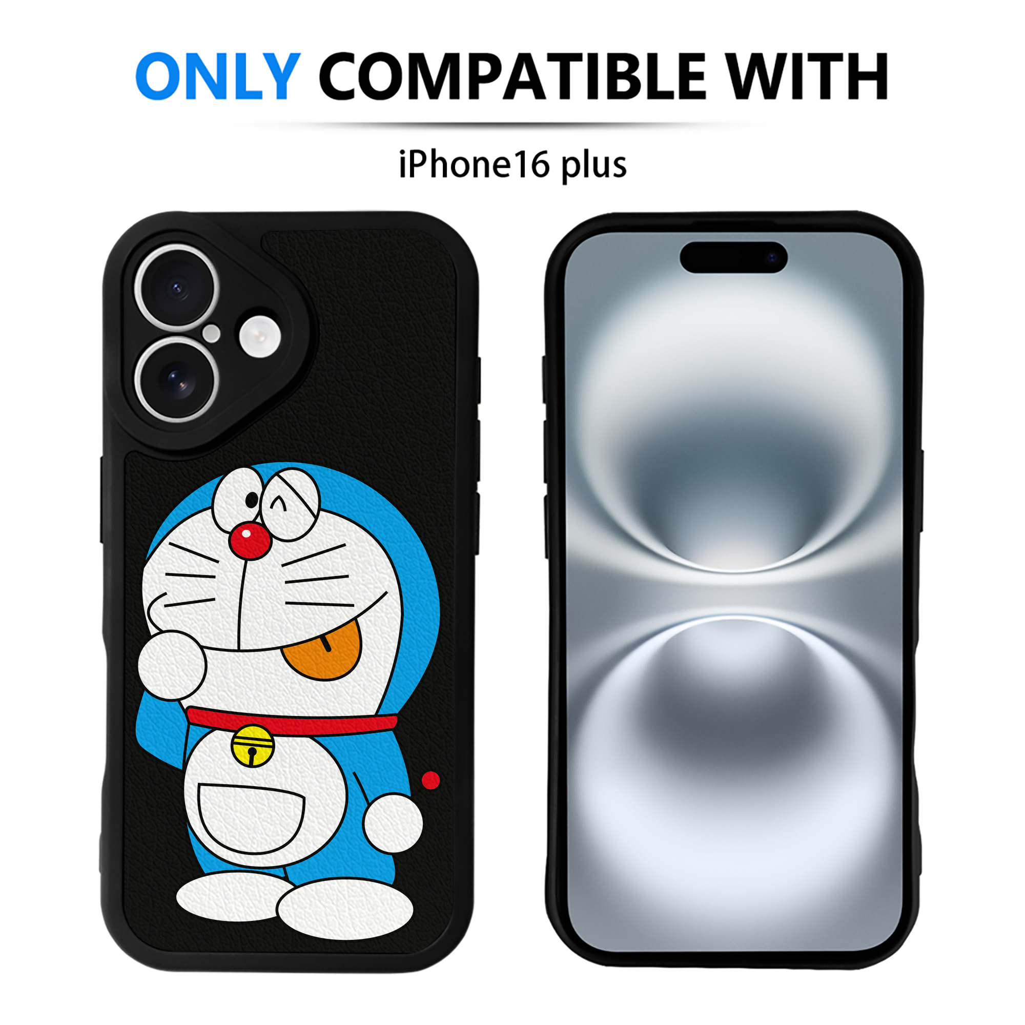 （画像用） ドラえもん Doraemon 【iPhone 16シリーズ対応】シリコンスマホケース（レザー調） 材質：シリコン